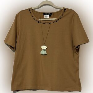 Tan-jeweled City Girl top!